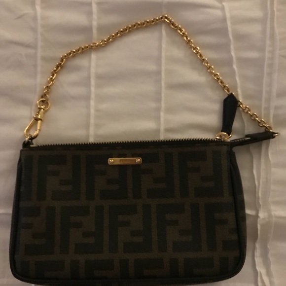 fendi gold clutch